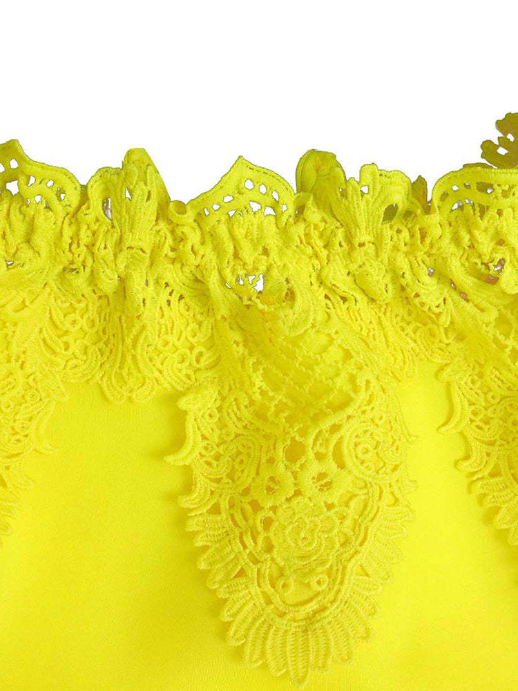 Plus Size Off Shoulder Lace Patchwork Dress