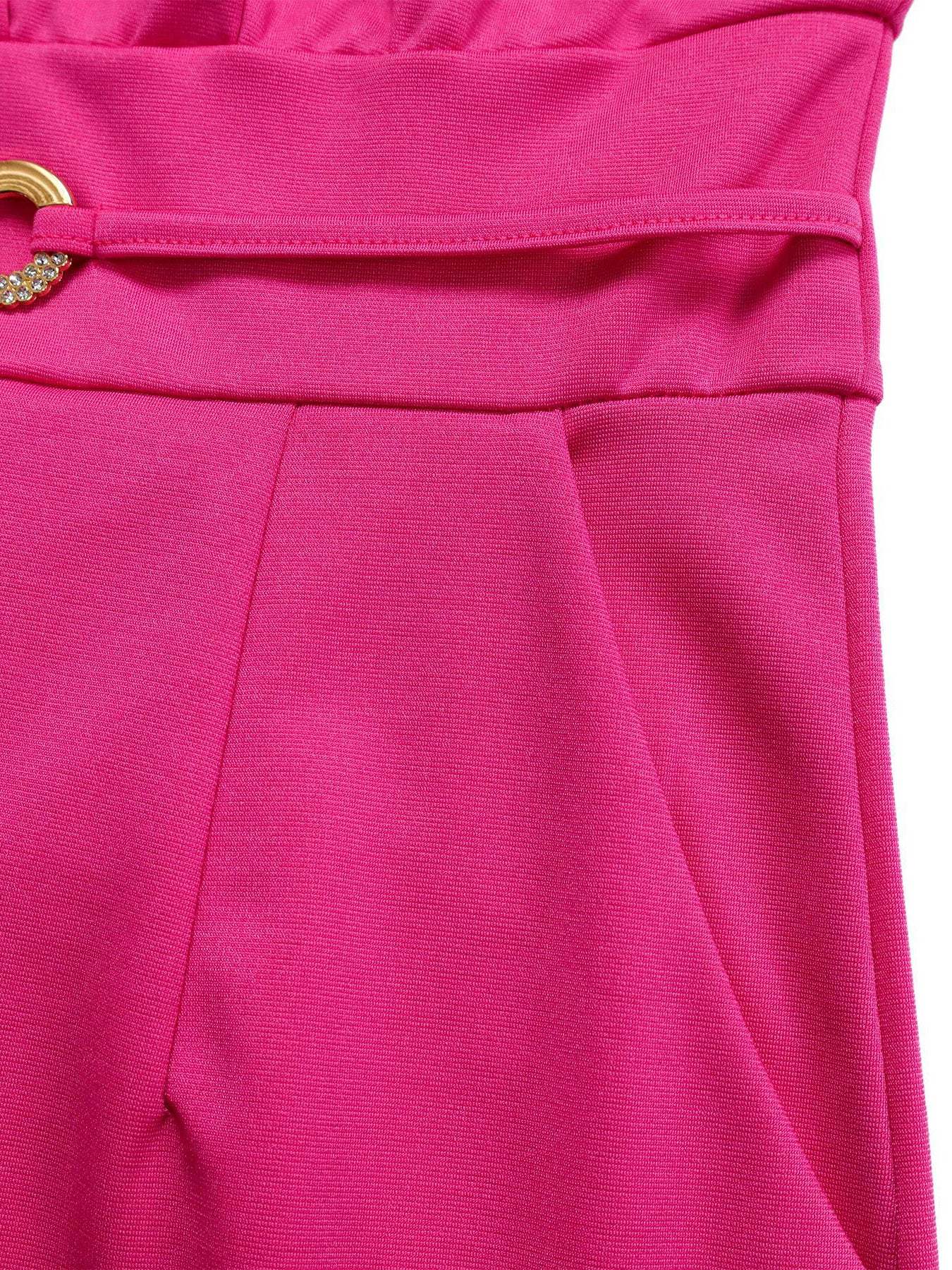 Round Neck Solid Color Wide-Leg Jumpsuit