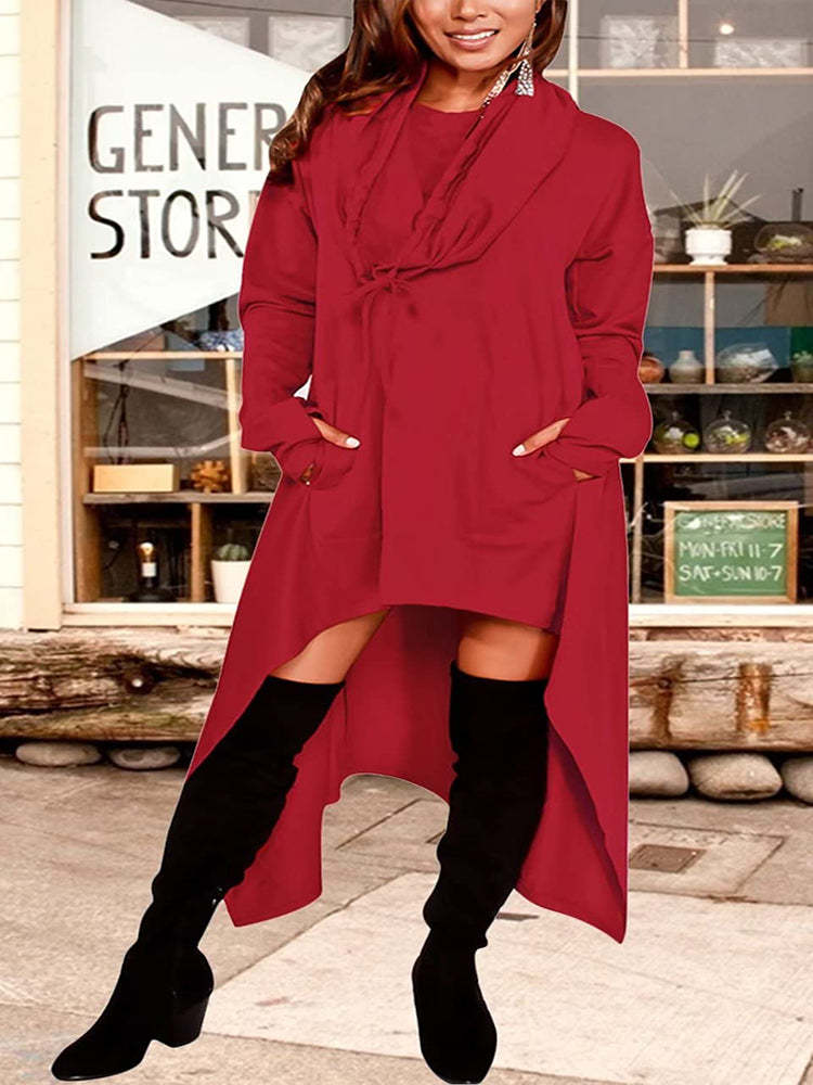 Asymmetric Long Sleeve Sweatshirts Tunic Top