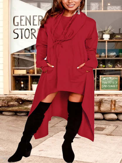 Asymmetric Long Sleeve Sweatshirts Tunic Top