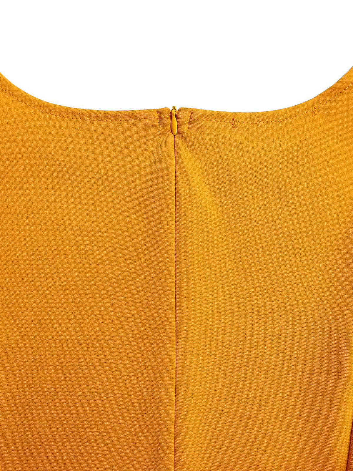 Puff Sleeve Belted A-Line Midi Dress