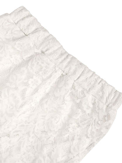 Lace Ruffle Trim Flared Pants