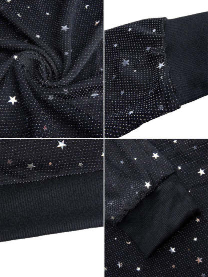 2 Piece Glitter Sequin Metallic Top Pants Set