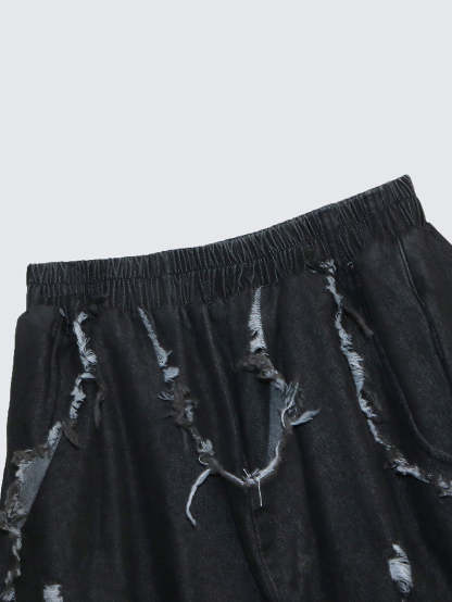 Distressed  Denim Harem Pants