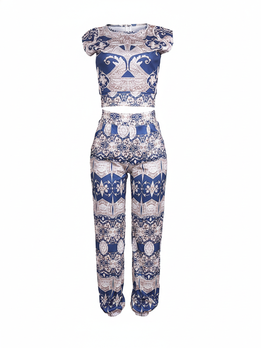 Two-Piece Print Pants Set