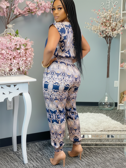 Two-Piece Print Pants Set