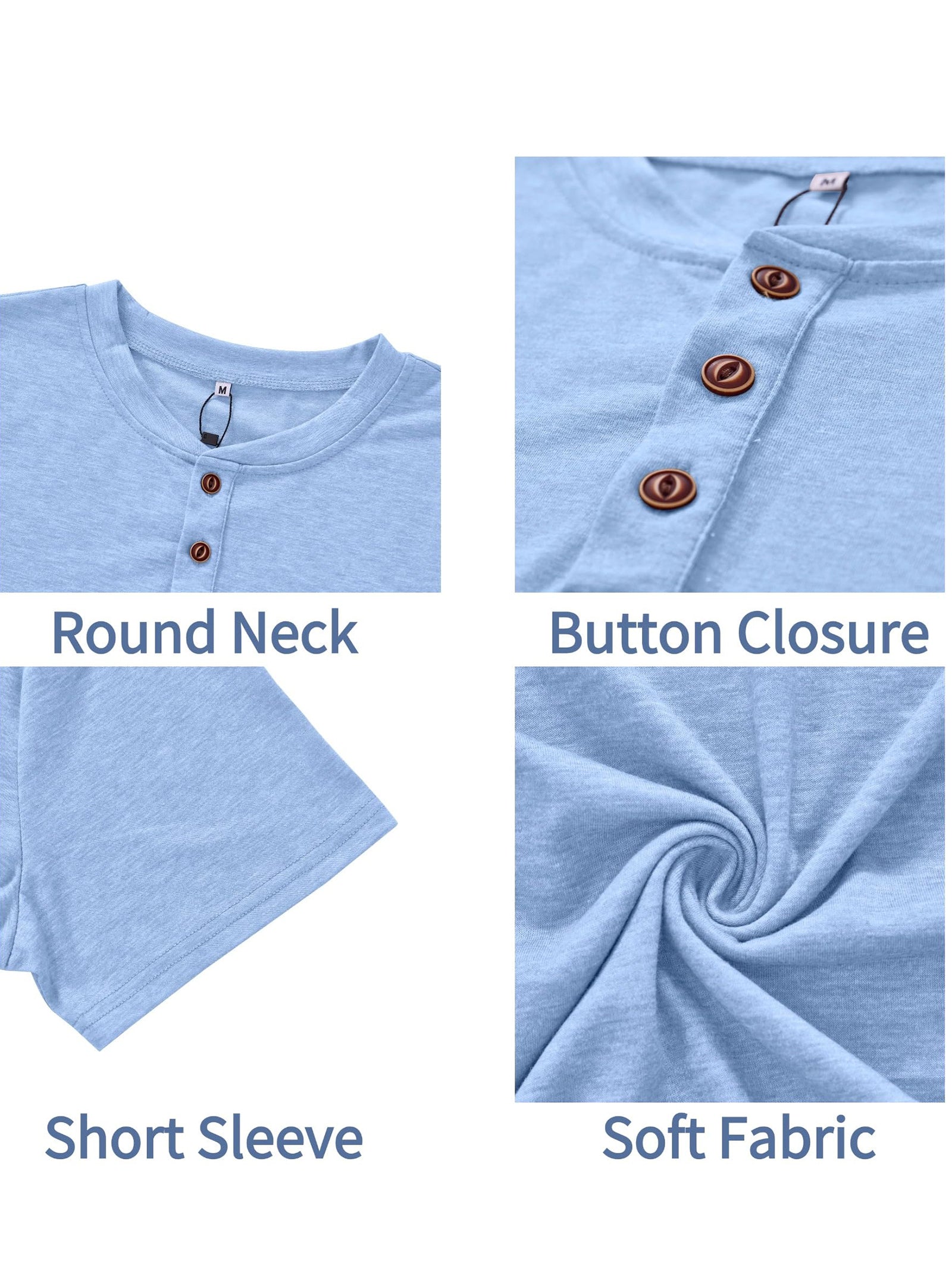 Mens Short Sleeve Henley Shirts