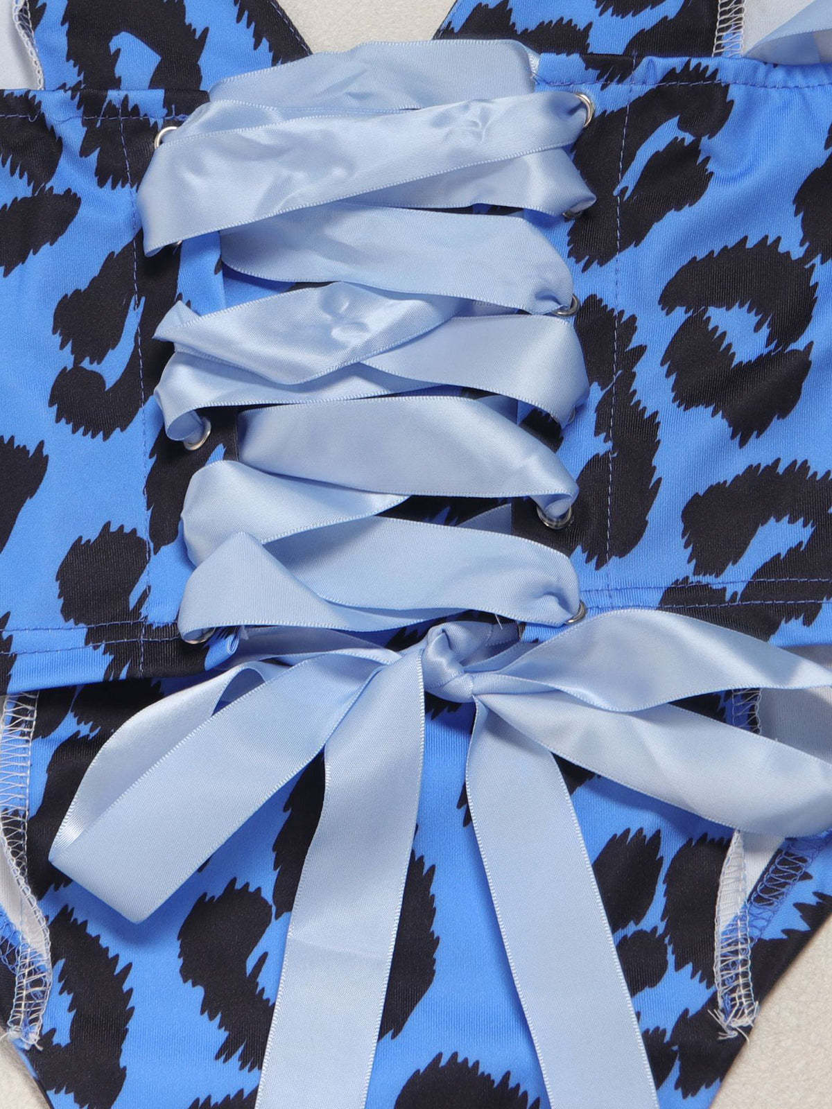 Two Pieces Print Lace-Up Cargo Pants Set