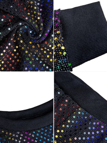 2 Piece Glitter Sequin Metallic Top Pants Set