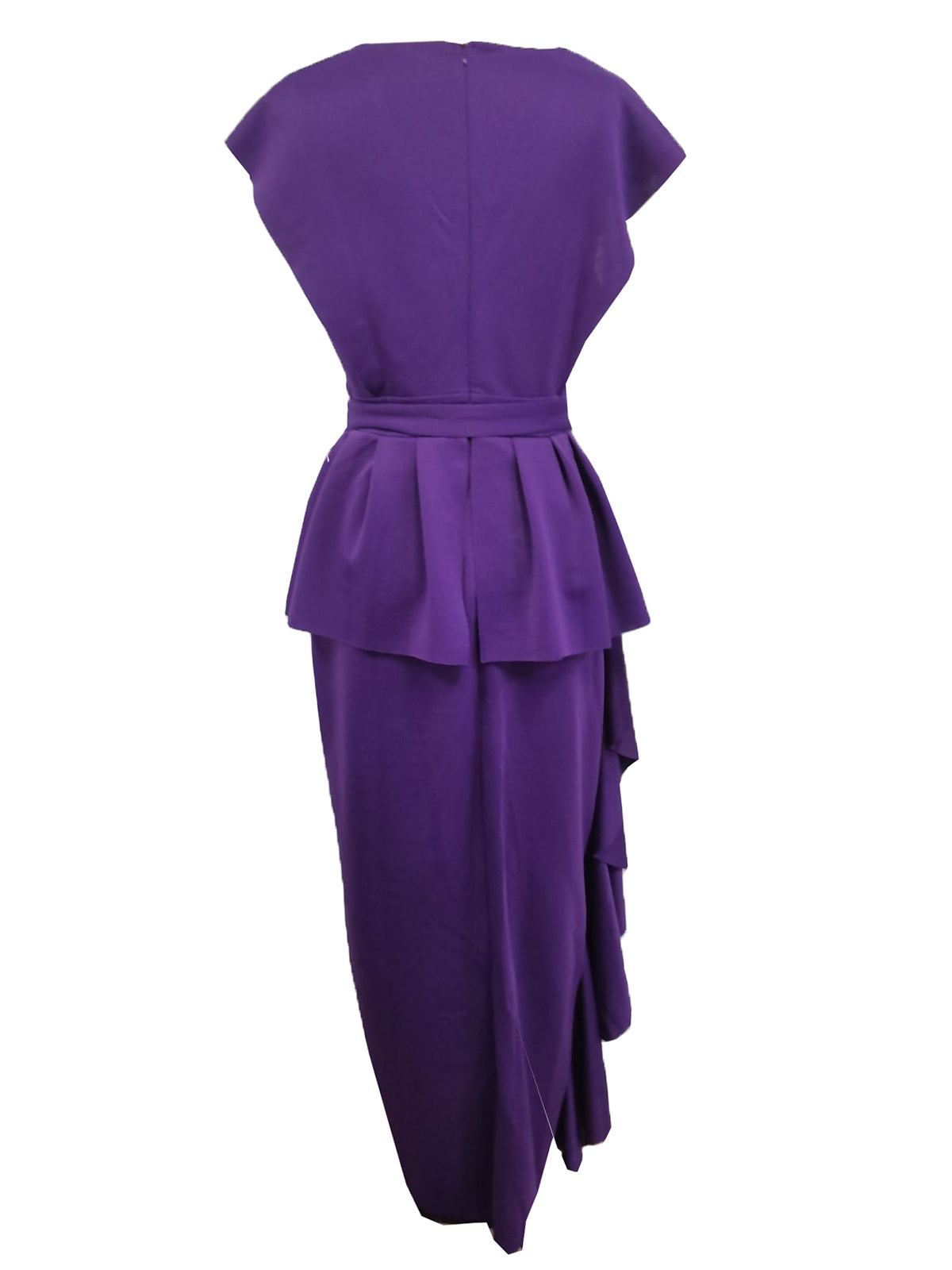Plus Size Irregular Hem Ruffle Dress with Belt