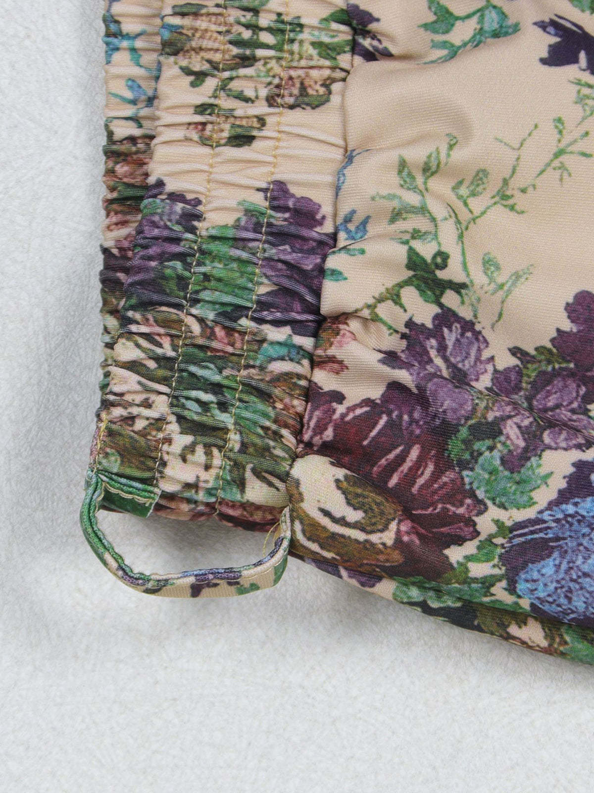 Two Pieces Print Lace-Up Cargo Pants Set