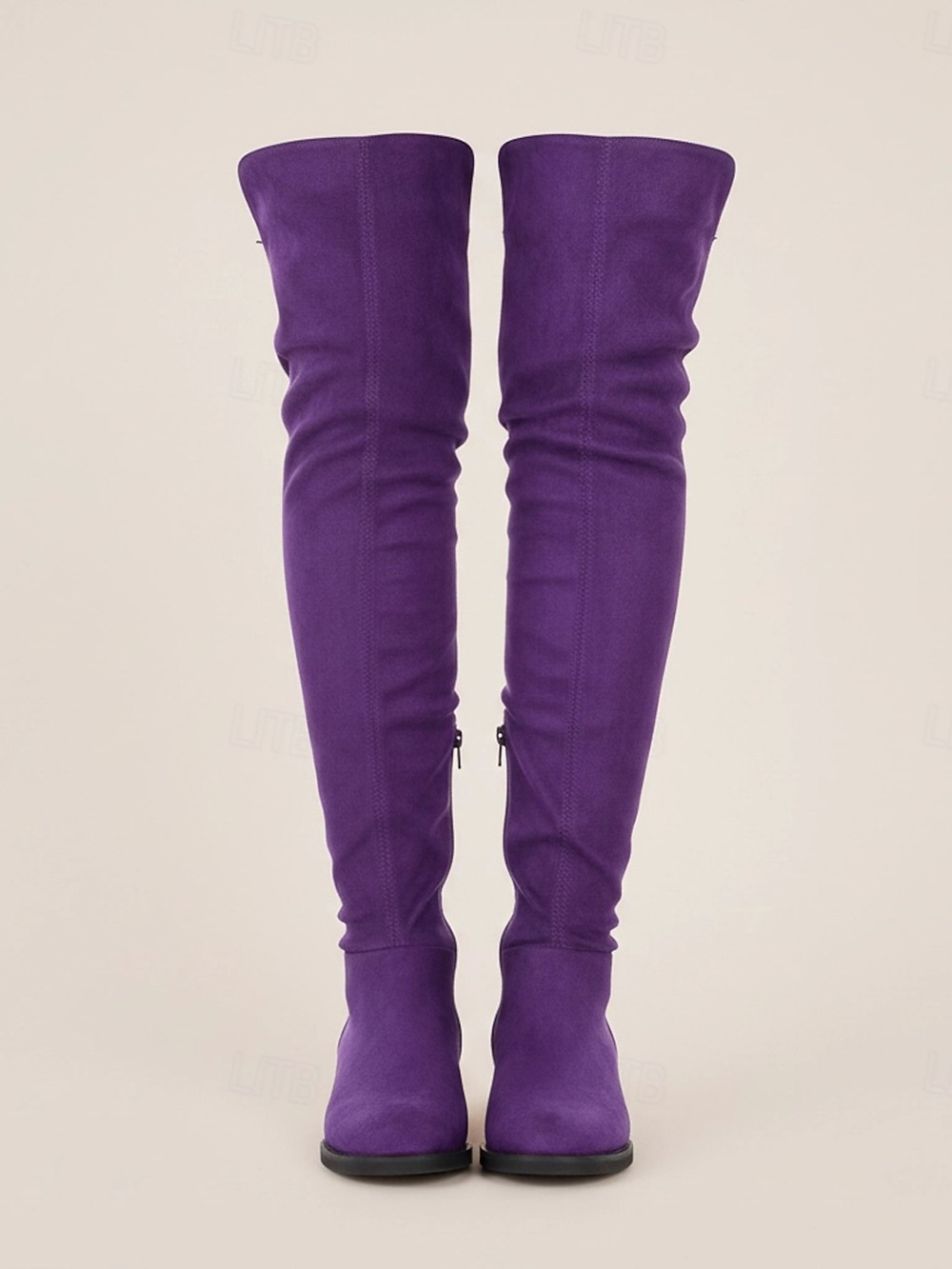 Suede Over-the-Knee Flat Riding Boots