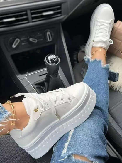 Sporty Solid Color Chunky Platform Sneaker