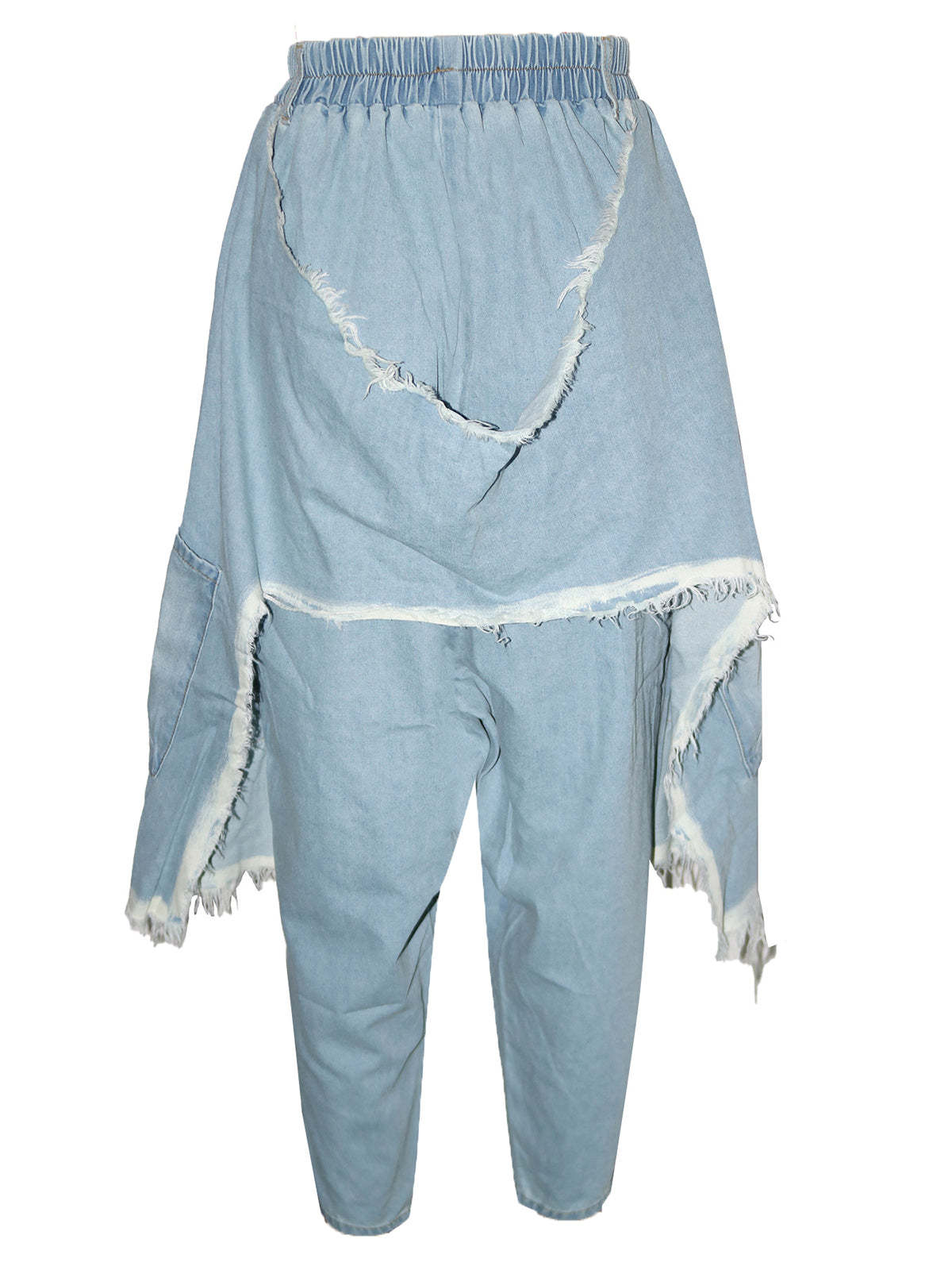 Distressed  Denim Harem Pants