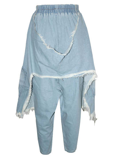 Distressed  Denim Harem Pants