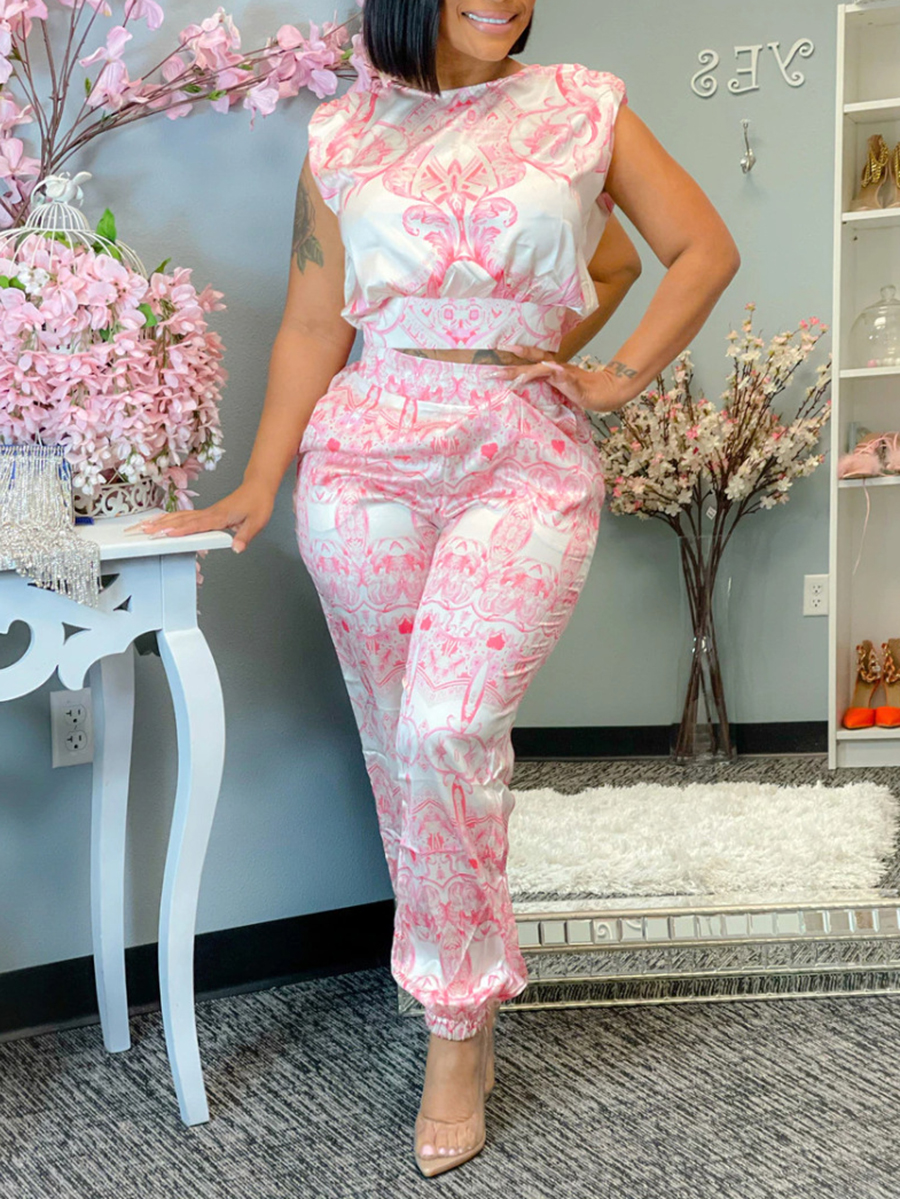 Two-Piece Print Pants Set