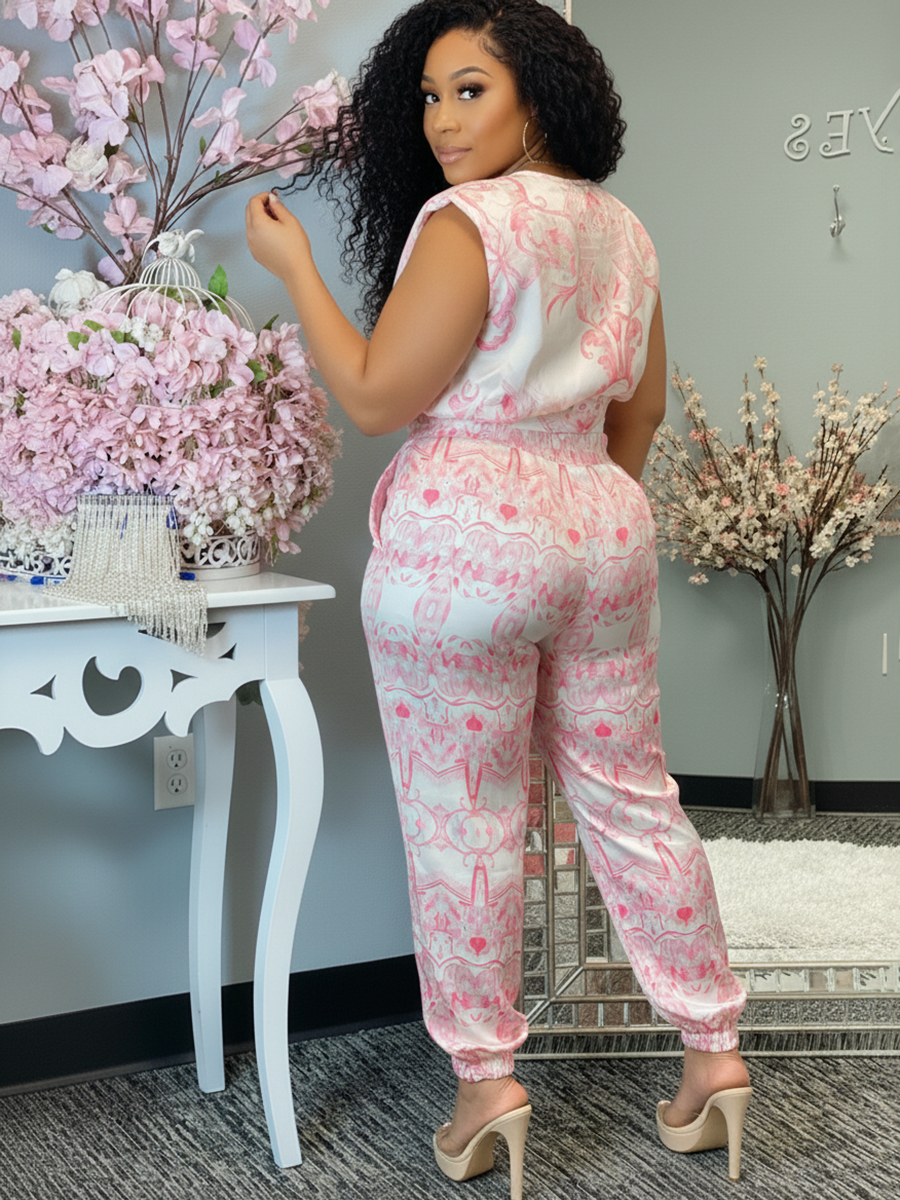 Two-Piece Print Pants Set