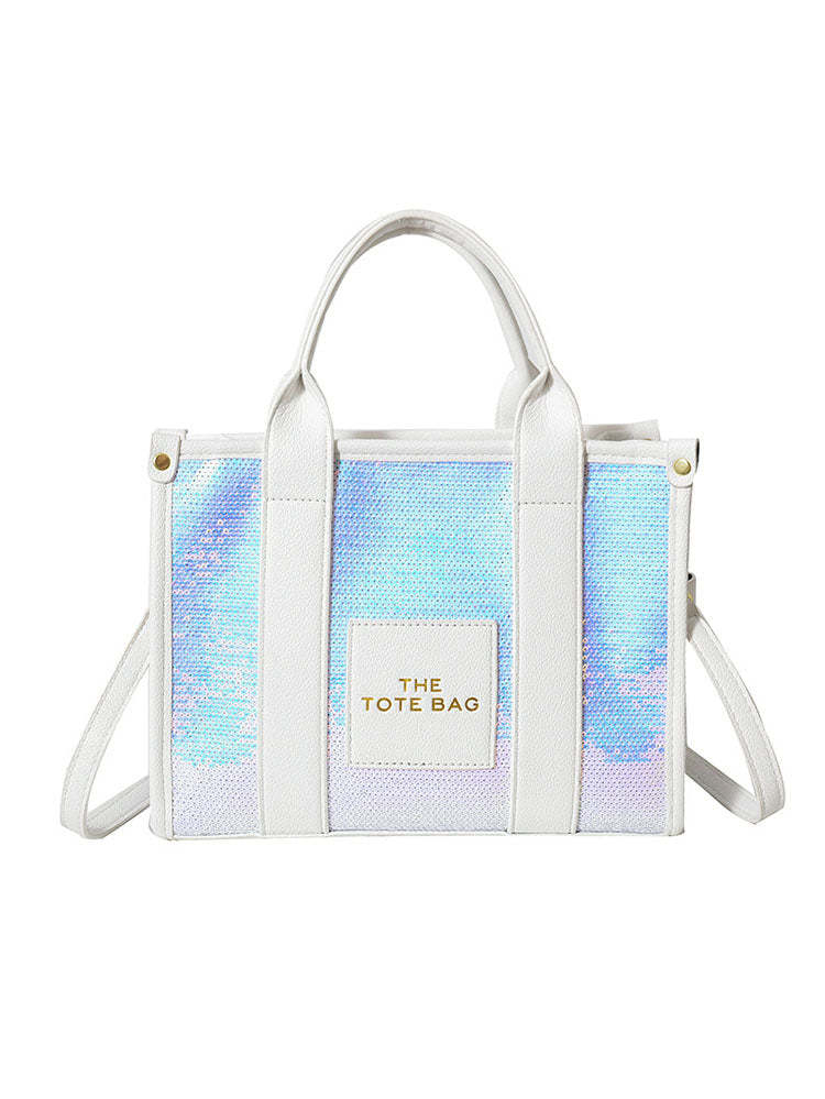 Travel in Style with our Unique PU Glitter Sequins Tote Bag | Bags