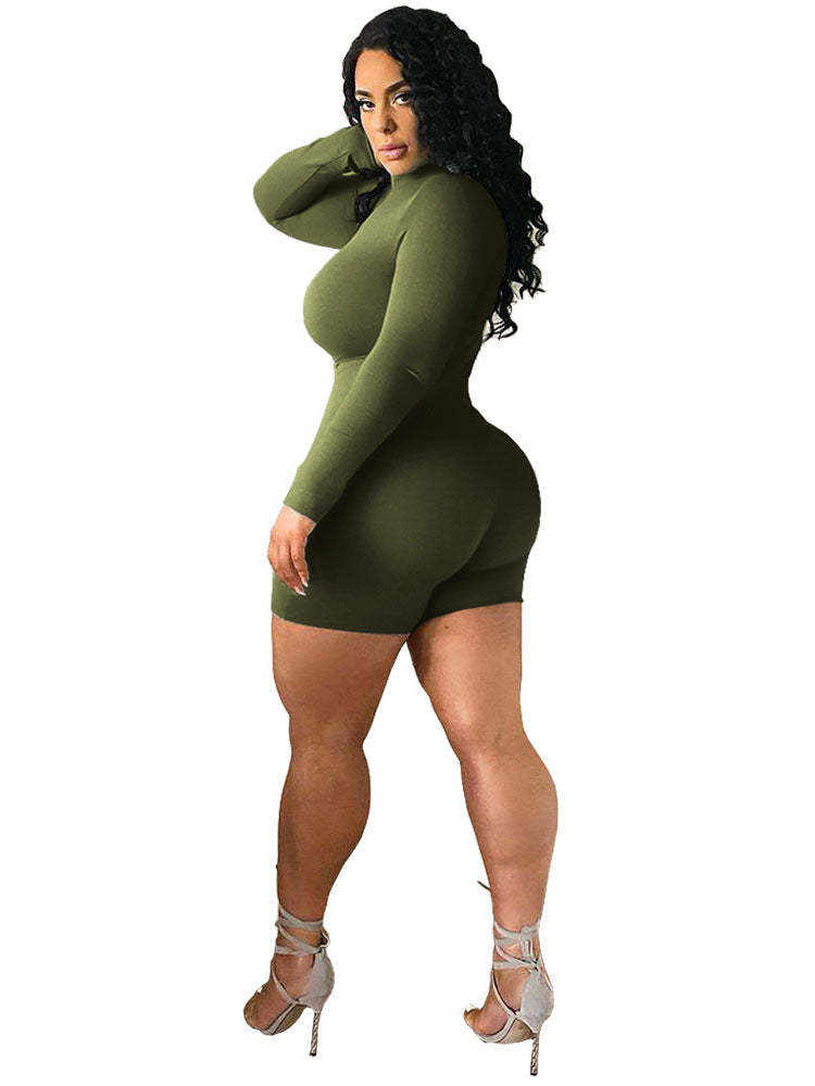 Bodycon Long sleeve Mock Neck Jumpsuit