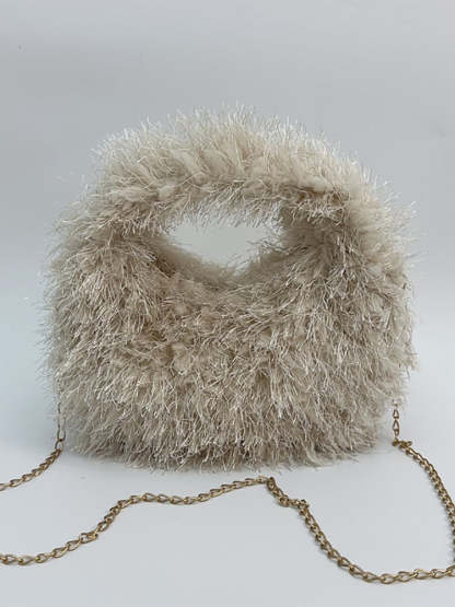 Candy Color Fluffy Fringe Mini Handbag