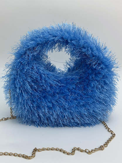 Candy Color Fluffy Fringe Mini Handbag