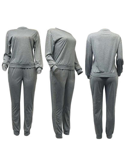 Two-Piece Side Pearl Top Pocket Pants Set