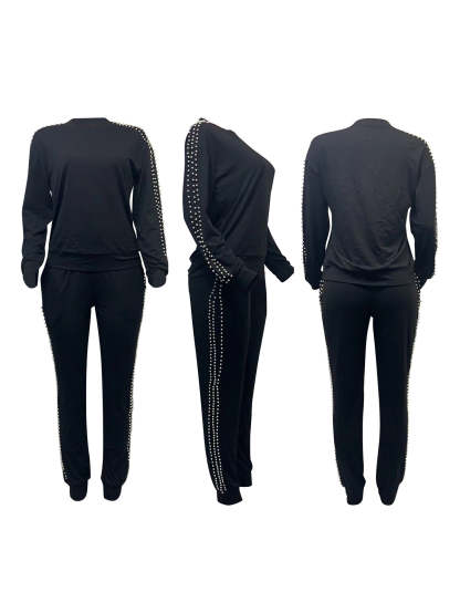 Two-Piece Side Pearl Top Pocket Pants Set