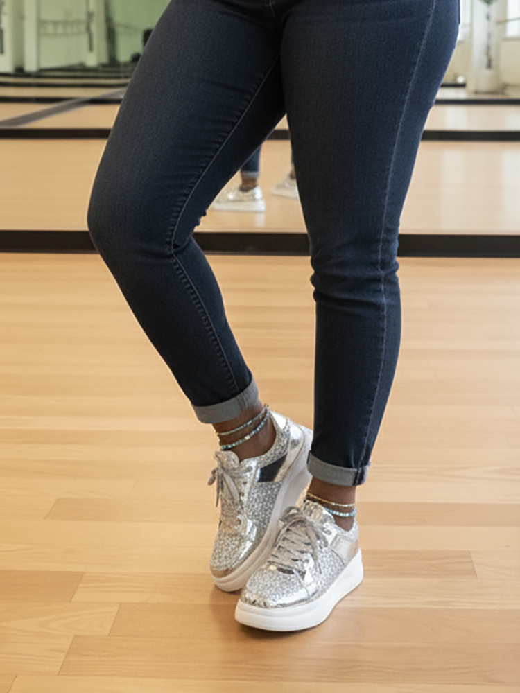 Sequin Platform Sneakers