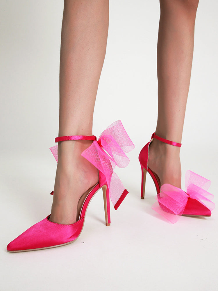 Asymmetric Bow Knot High Heel Pump