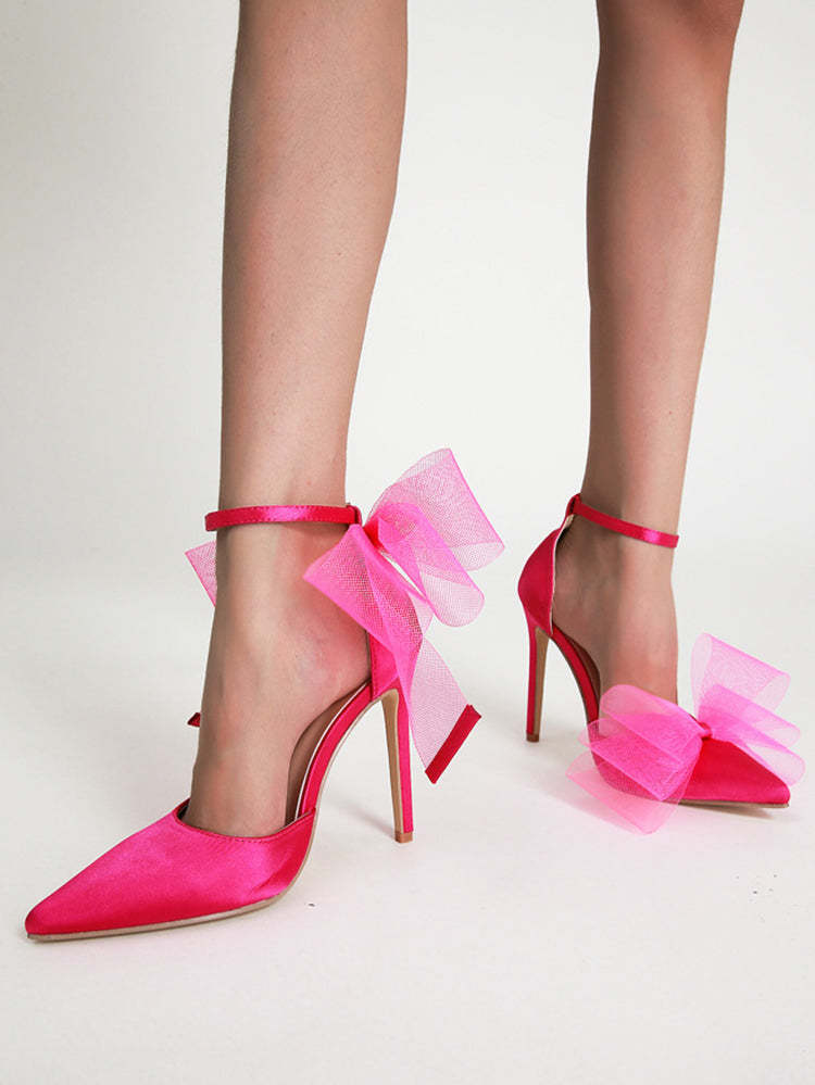 Asymmetric Bow Knot High Heel Pump