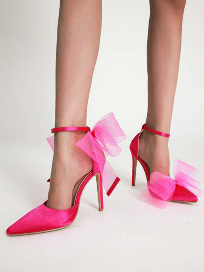 Asymmetric Bow Knot High Heel Pump