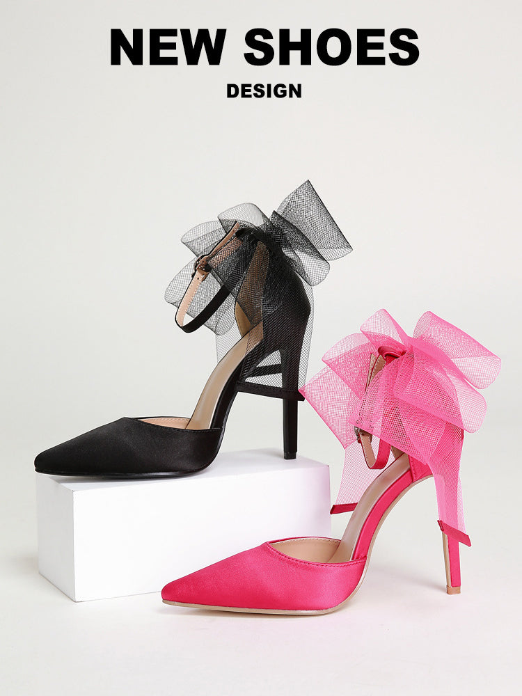 Asymmetric Bow Knot High Heel Pump