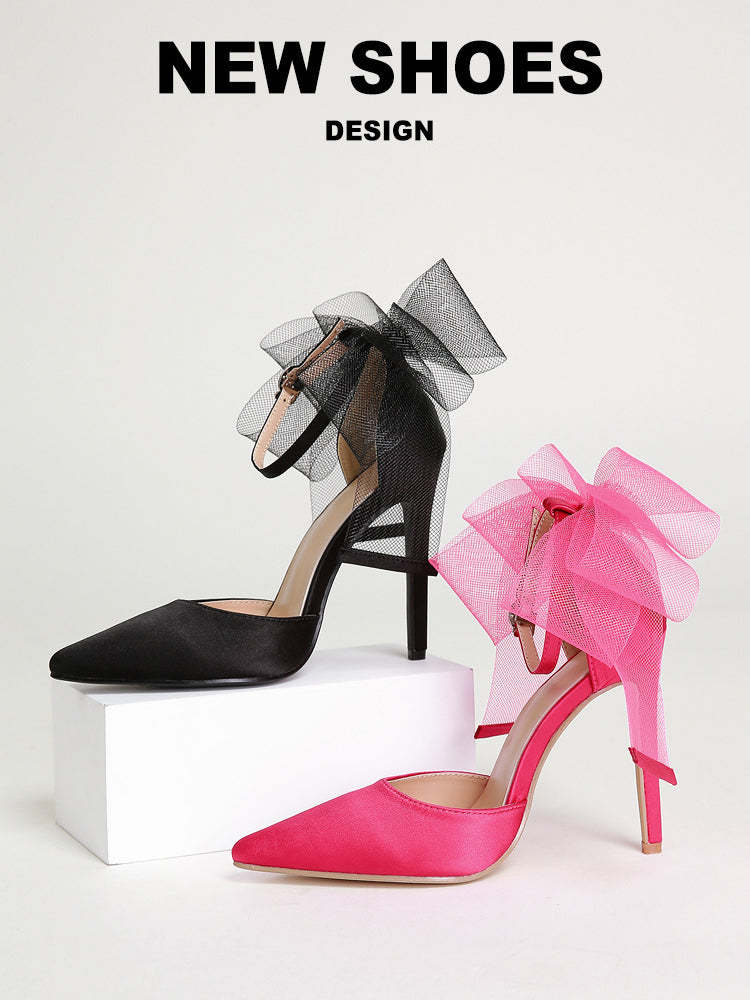 Asymmetric Bow Knot High Heel Pump