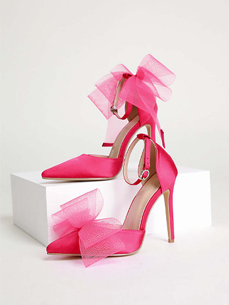 Asymmetric Bow Knot High Heel Pump