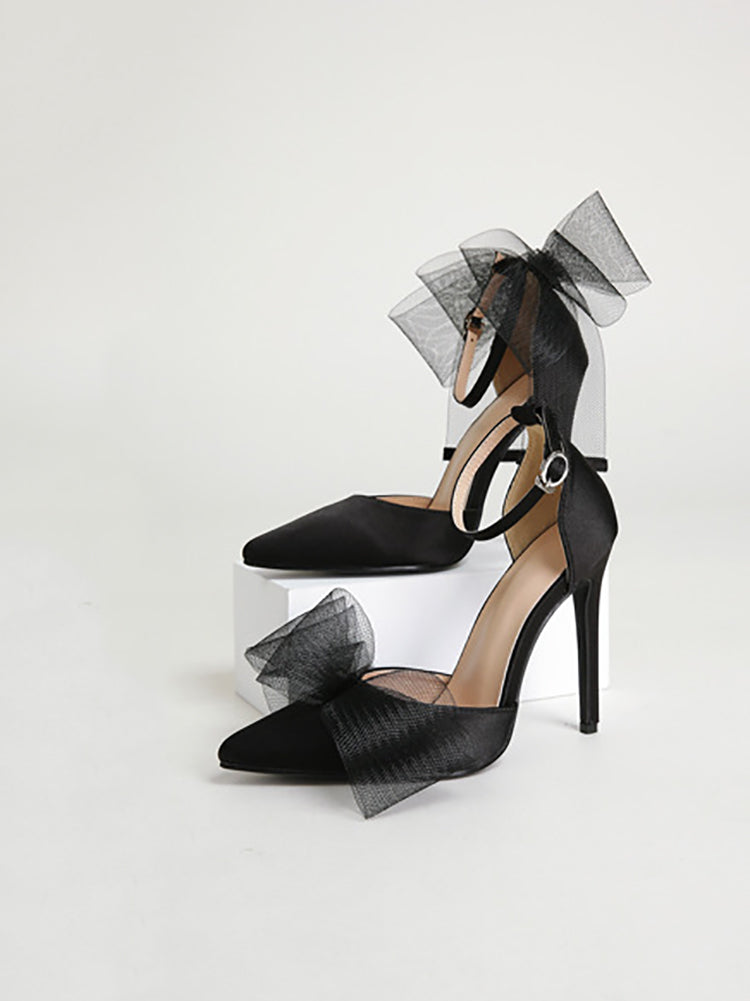 Asymmetric Bow Knot High Heel Pump