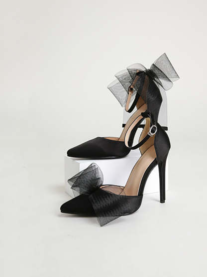 Asymmetric Bow Knot High Heel Pump
