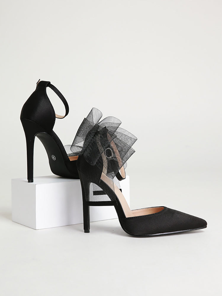 Asymmetric Bow Knot High Heel Pump