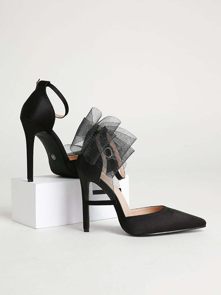 Asymmetric Bow Knot High Heel Pump