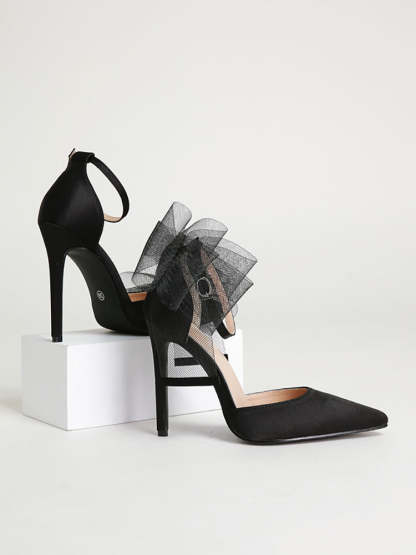 Asymmetric Bow Knot High Heel Pump