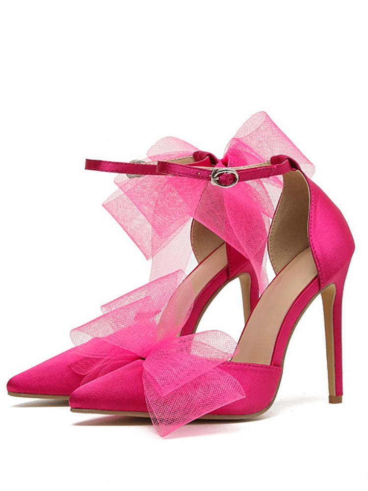 Asymmetric Bow Knot High Heel Pump