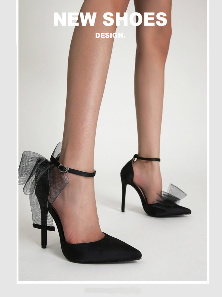 Asymmetric Bow Knot High Heel Pump