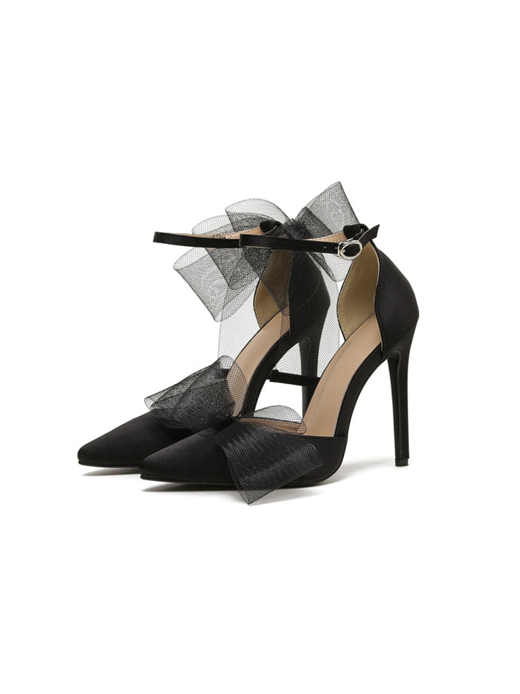 Asymmetric Bow Knot High Heel Pump