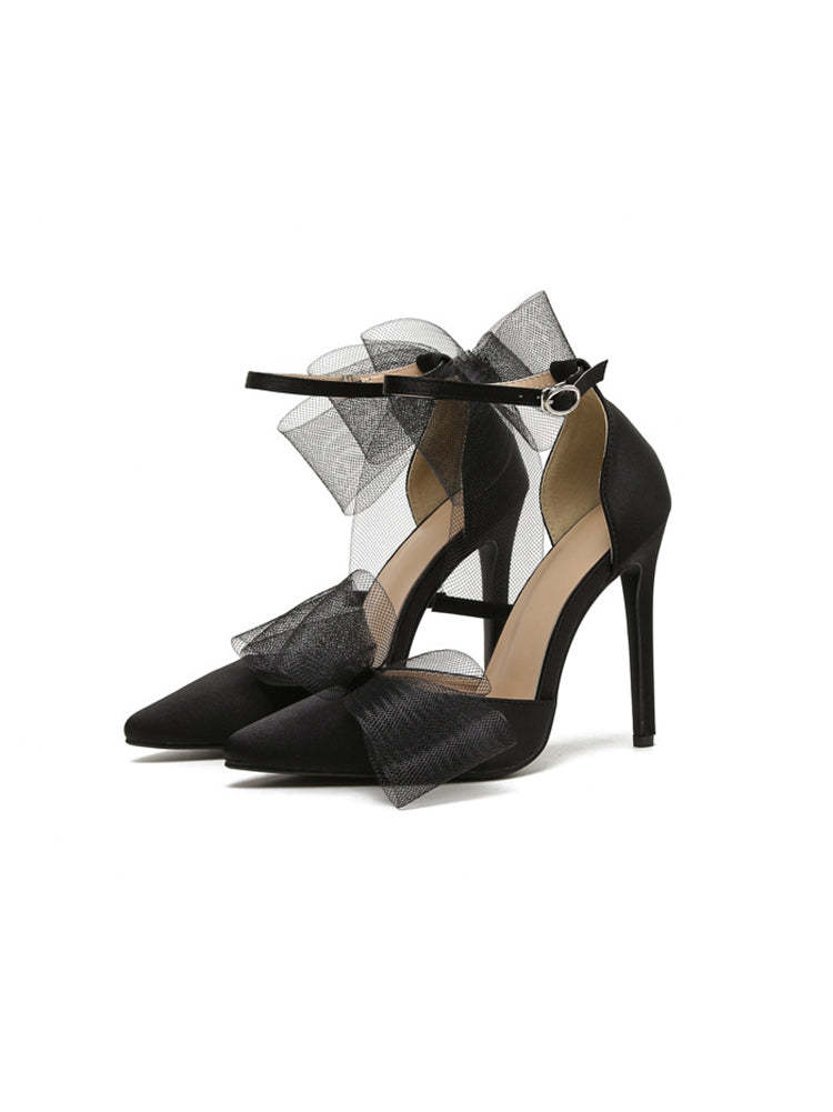 Asymmetric Bow Knot High Heel Pump