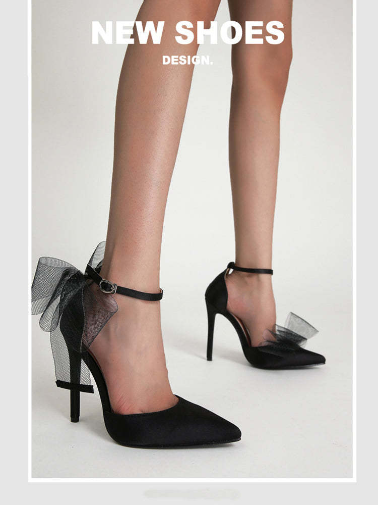 Asymmetric Bow Knot High Heel Pump