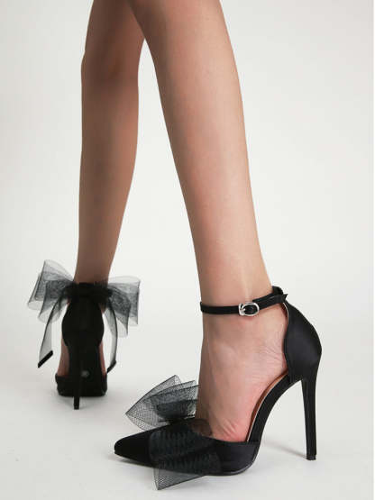 Asymmetric Bow Knot High Heel Pump