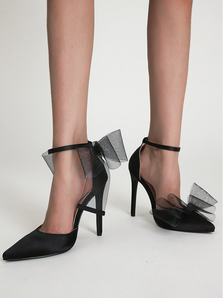 Asymmetric Bow Knot High Heel Pump
