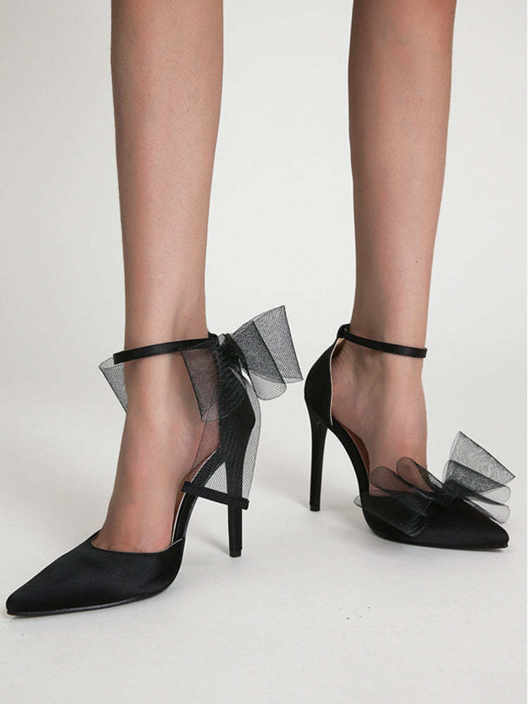 Asymmetric Bow Knot High Heel Pump