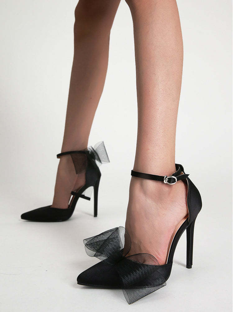 Asymmetric Bow Knot High Heel Pump