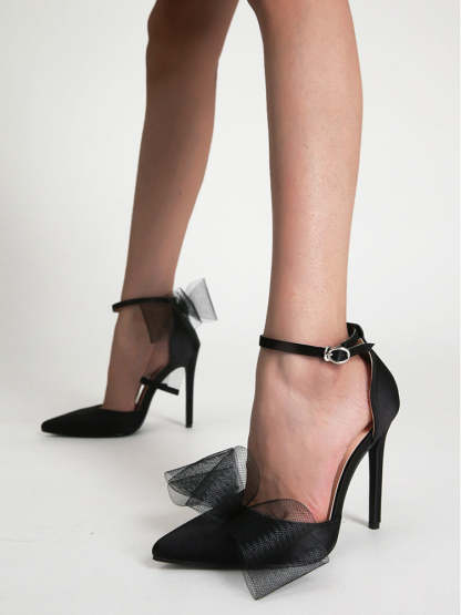 Asymmetric Bow Knot High Heel Pump