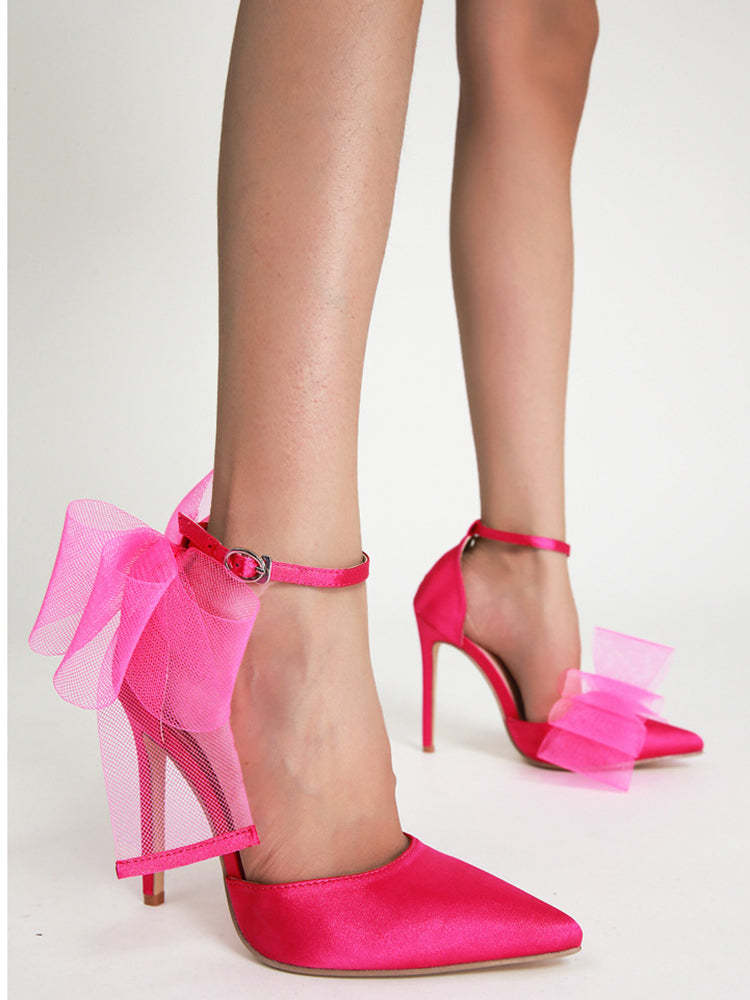 Asymmetric Bow Knot High Heel Pump